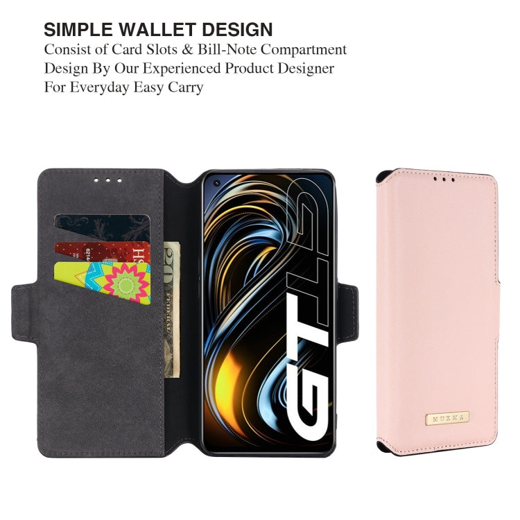 For OPPO Realme GT 5G MUXMA MX115 Cross Texture Oil Edge Flip Leather Phone Case