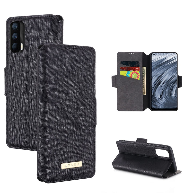 For OPPO Realme X7 Indian Version / V15 MUXMA MX115 Cross Texture Oil Edge Flip Leather Phone Case
