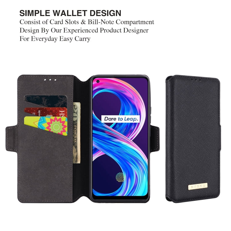 For OPPO Realme 8 / 8 Pro MUXMA MX115 Cross Texture Oil Edge Flip Leather Phone Case