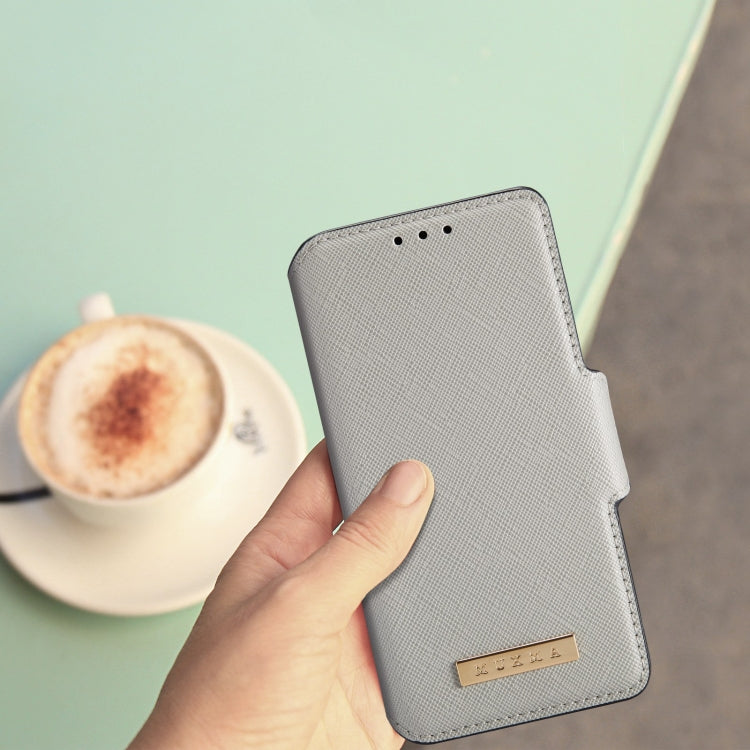 For iPhone 12 MUXMA MX115 Cross Texture Oil Edge Flip Leather Phone Case