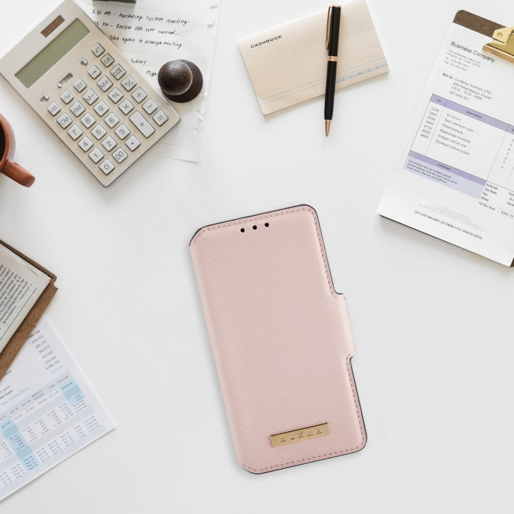 For iPhone 12 MUXMA MX115 Cross Texture Oil Edge Flip Leather Phone Case