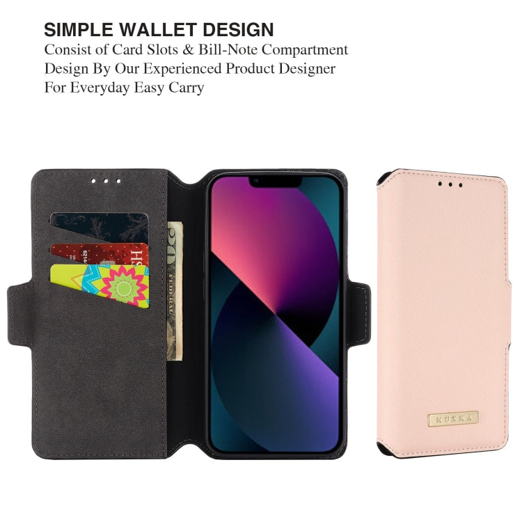 For iPhone 13 MUXMA MX115 Cross Texture Oil Edge Flip Leather Phone Case