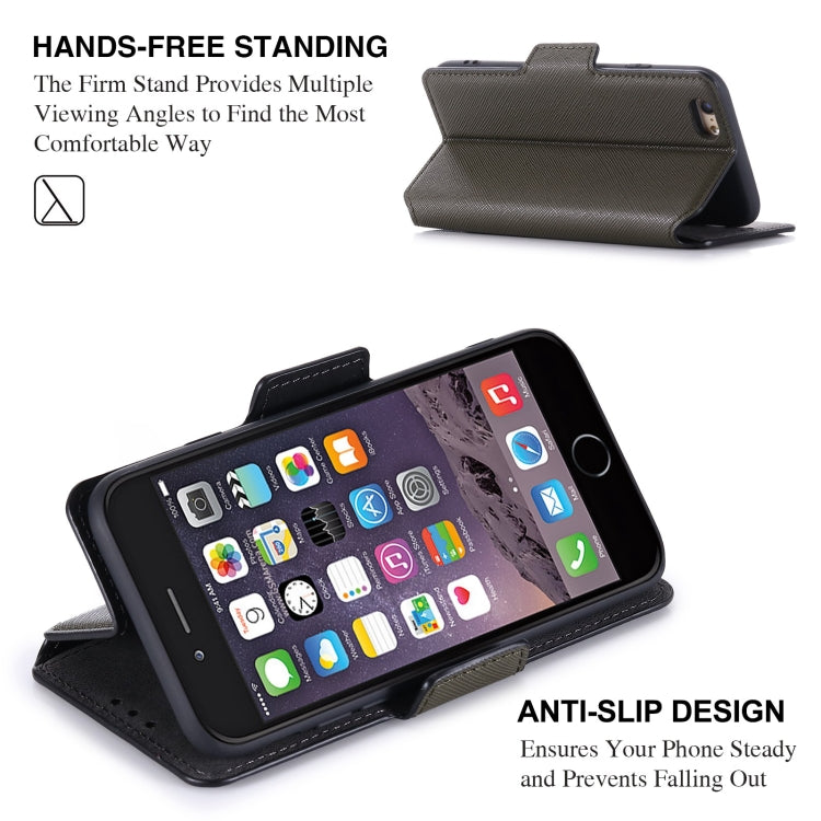 MUXMA MX115 Cross Texture Oil Edge Flip Leather Phone Case For iPhone 6s / 6