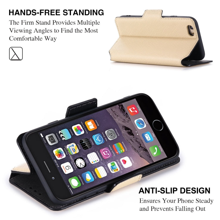 MUXMA MX115 Cross Texture Oil Edge Flip Leather Phone Case For iPhone 6s / 6