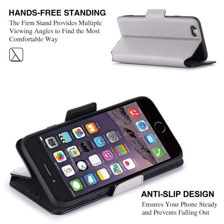 MUXMA MX115 Cross Texture Oil Edge Flip Leather Phone Case For iPhone 6s / 6