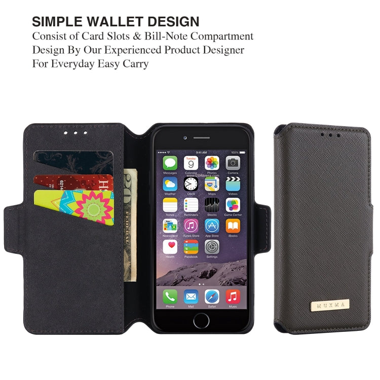 MUXMA MX115 Cross Texture Oil Edge Flip Leather Phone Case For iPhone 6s Plus / 6 Plus