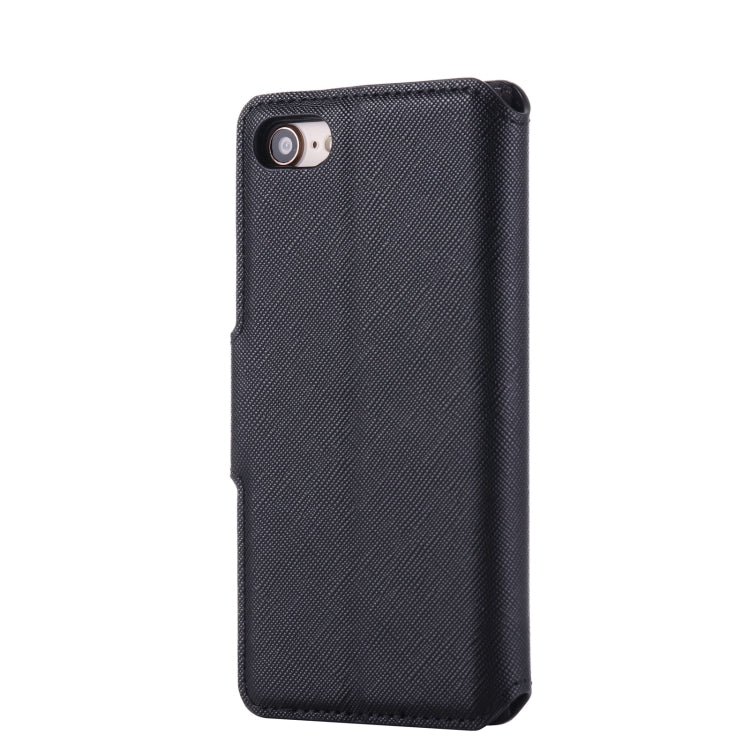 For iPhone SE 2022 / SE 2020 / 8 / 7 MUXMA MX115 Cross Texture Oil Edge Flip Leather Phone Case