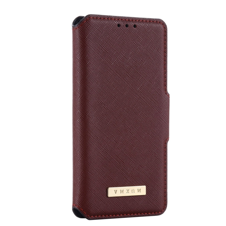 For iPhone SE 2022 / SE 2020 / 8 / 7 MUXMA MX115 Cross Texture Oil Edge Flip Leather Phone Case