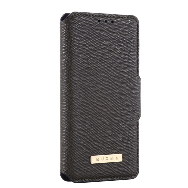 For iPhone SE 2022 / SE 2020 / 8 / 7 MUXMA MX115 Cross Texture Oil Edge Flip Leather Phone Case