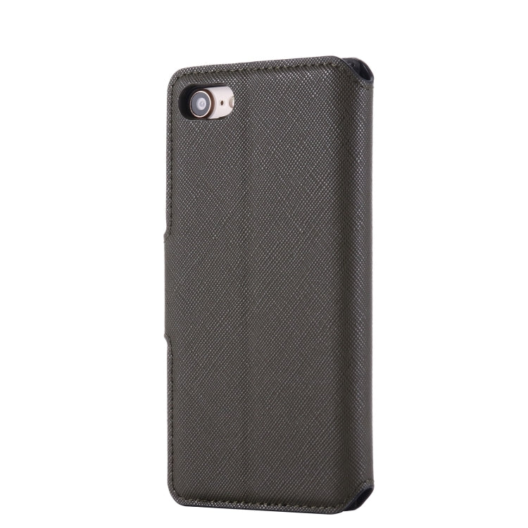 For iPhone SE 2022 / SE 2020 / 8 / 7 MUXMA MX115 Cross Texture Oil Edge Flip Leather Phone Case