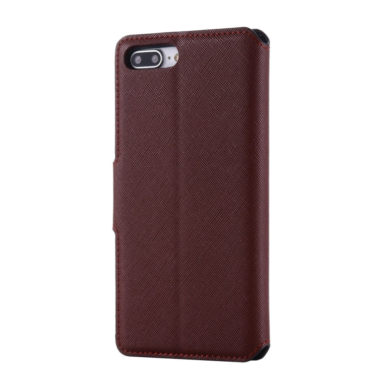 MUXMA MX115 Cross Texture Oil Edge Flip Leather Phone Case For iPhone 8 Plus / 7 Plus