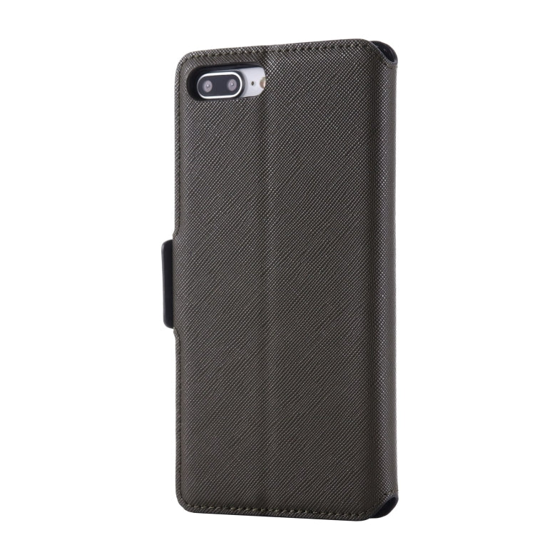 MUXMA MX115 Cross Texture Oil Edge Flip Leather Phone Case For iPhone 8 Plus / 7 Plus