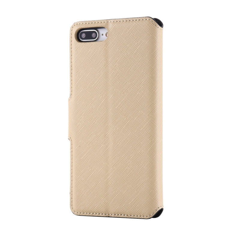 MUXMA MX115 Cross Texture Oil Edge Flip Leather Phone Case For iPhone 8 Plus / 7 Plus