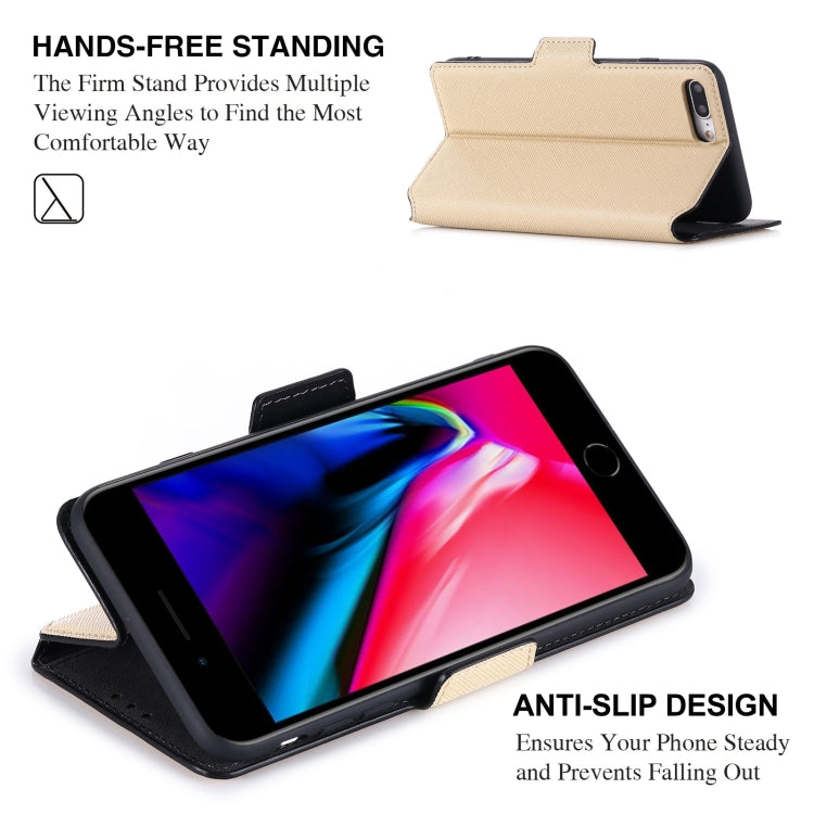 MUXMA MX115 Cross Texture Oil Edge Flip Leather Phone Case For iPhone 8 Plus / 7 Plus