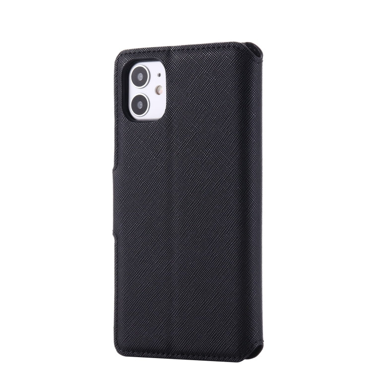 For iPhone 11 MUXMA MX115 Cross Texture Oil Edge Flip Leather Phone Case