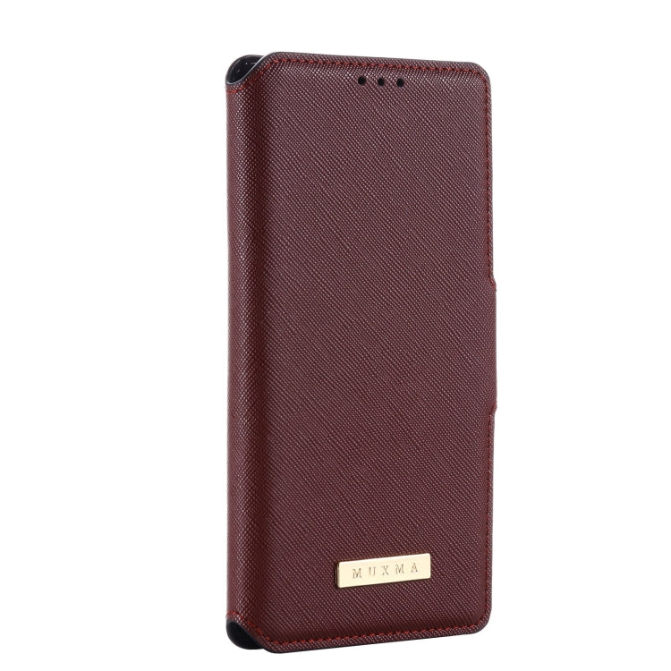 For iPhone 11 MUXMA MX115 Cross Texture Oil Edge Flip Leather Phone Case