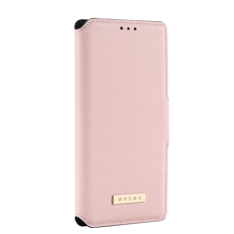 For iPhone 11 MUXMA MX115 Cross Texture Oil Edge Flip Leather Phone Case