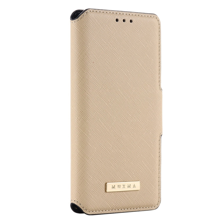 For iPhone 11 Pro MUXMA MX115 Cross Texture Oil Edge Flip Leather Phone Case