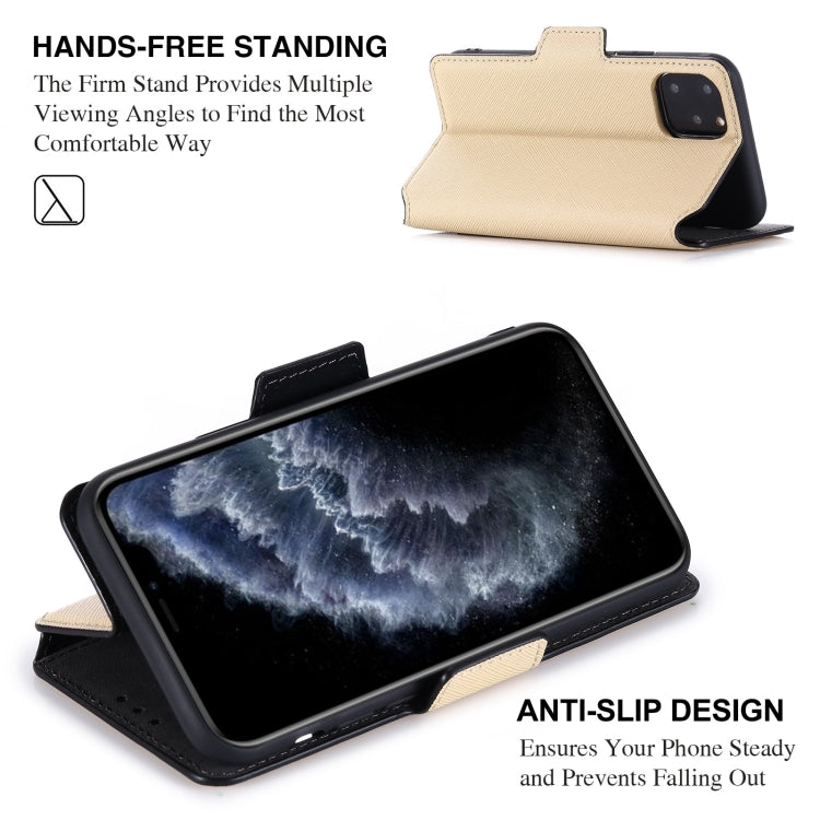 For iPhone 11 Pro MUXMA MX115 Cross Texture Oil Edge Flip Leather Phone Case