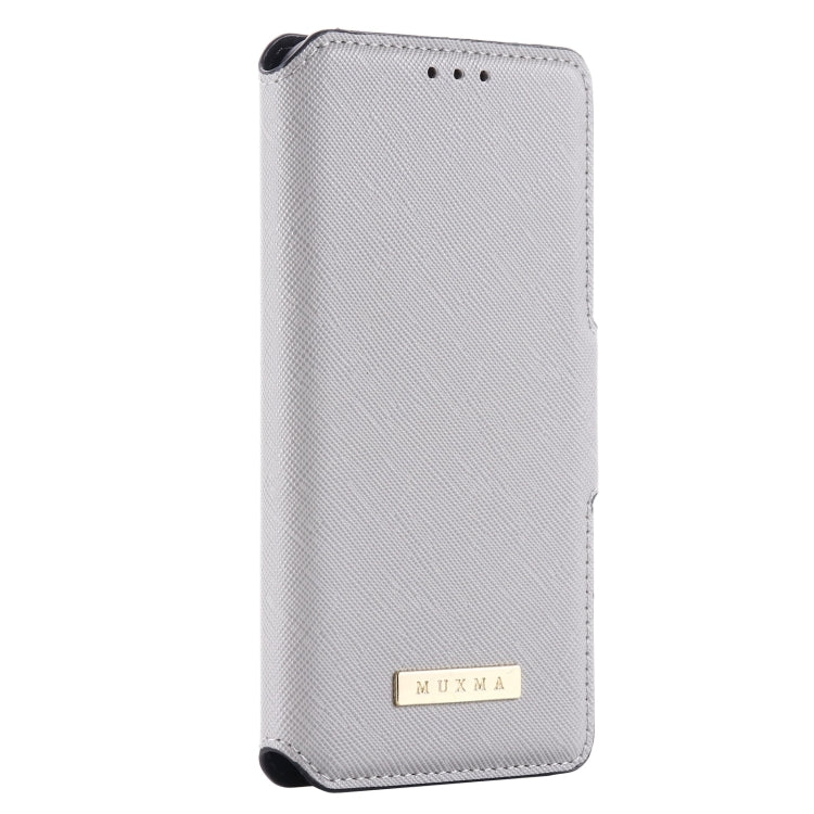 For iPhone 11 Pro MUXMA MX115 Cross Texture Oil Edge Flip Leather Phone Case