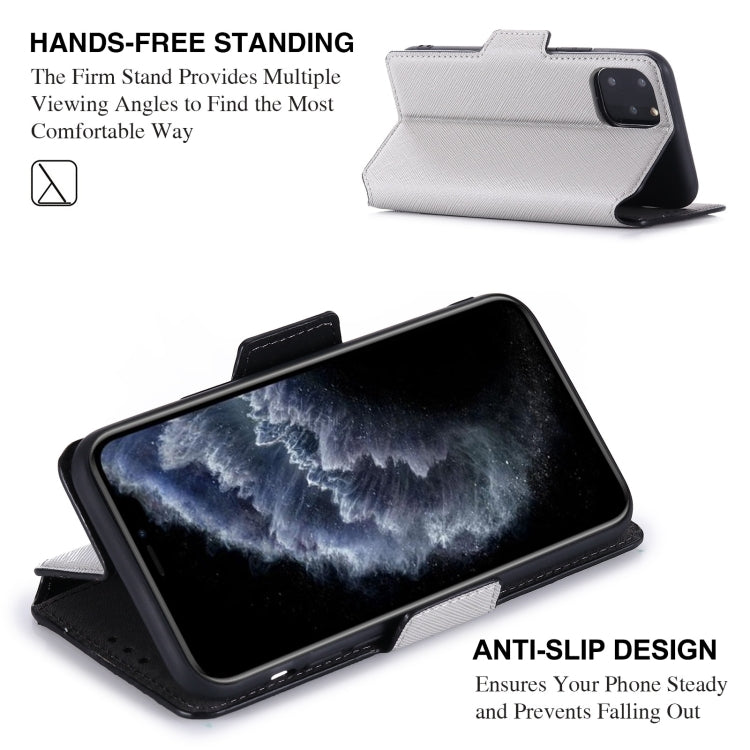 For iPhone 11 Pro MUXMA MX115 Cross Texture Oil Edge Flip Leather Phone Case