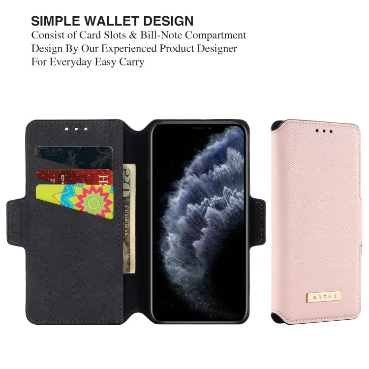 For iPhone 11 Pro MUXMA MX115 Cross Texture Oil Edge Flip Leather Phone Case