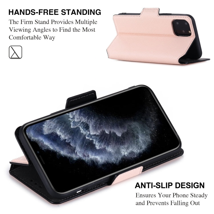 For iPhone 11 Pro MUXMA MX115 Cross Texture Oil Edge Flip Leather Phone Case