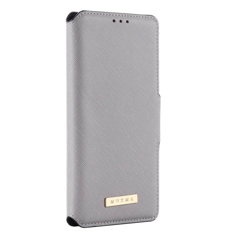 For iPhone 11 Pro Max MUXMA MX115 Cross Texture Oil Edge Flip Leather Phone Case