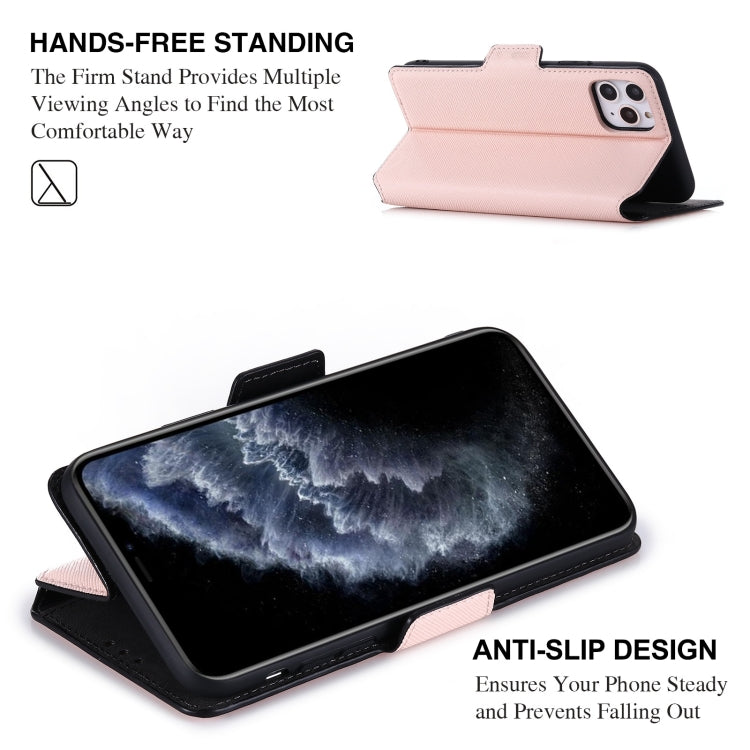 For iPhone 11 Pro Max MUXMA MX115 Cross Texture Oil Edge Flip Leather Phone Case