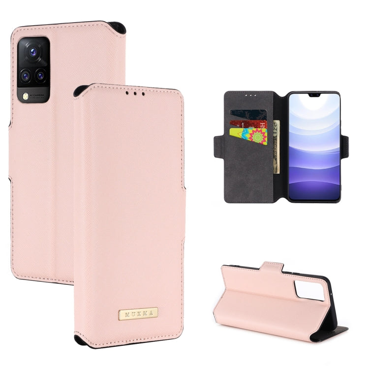 For vivo S9 MUXMA MX115 Cross Texture Oil Edge Flip Leather Phone Case