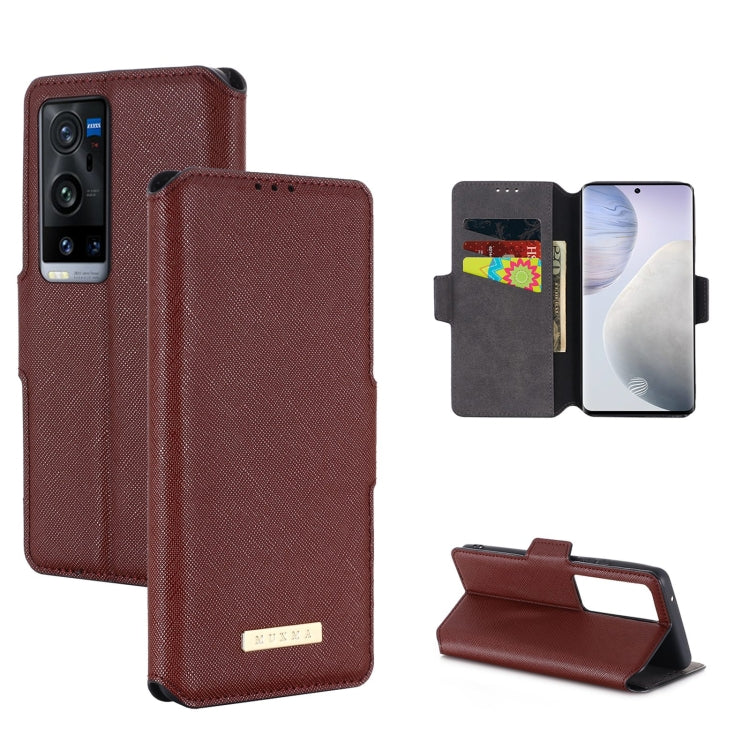 For vivo X60 Pro+ 5G MUXMA MX115 Cross Texture Oil Edge Flip Leather Phone Case