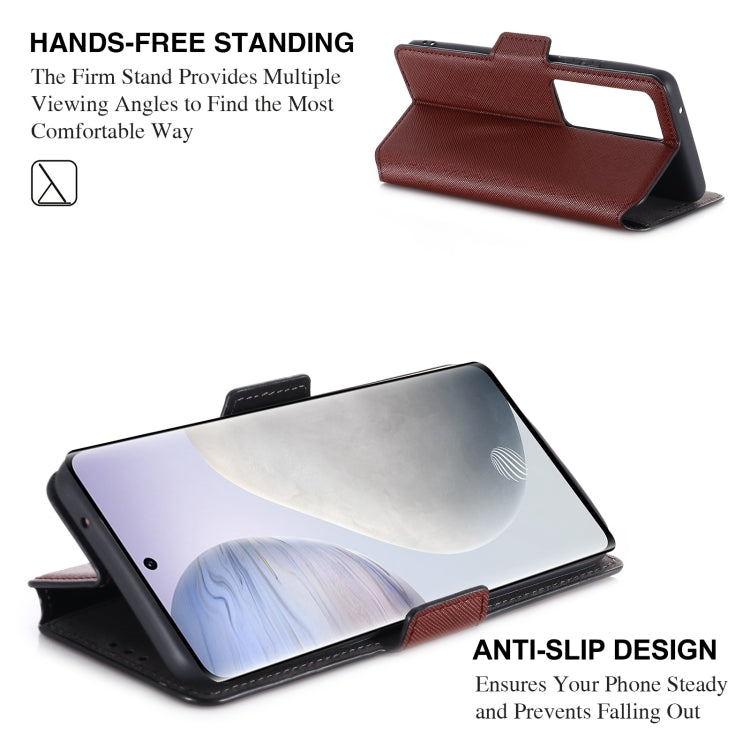 For vivo X60 Pro+ 5G MUXMA MX115 Cross Texture Oil Edge Flip Leather Phone Case