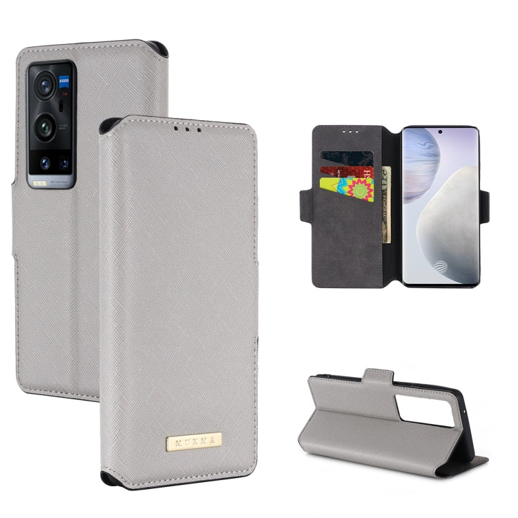 For vivo X60 Pro+ 5G MUXMA MX115 Cross Texture Oil Edge Flip Leather Phone Case