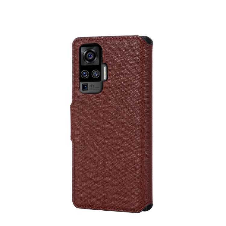 For vivo X50 5G / X50 Pro MUXMA MX115 Cross Texture Oil Edge Flip Leather Phone Case