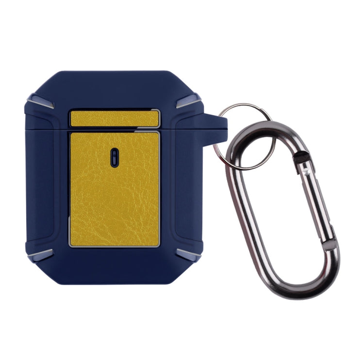 Leather Texture Armor Earphone Protective Case For AirPods 2 / 1