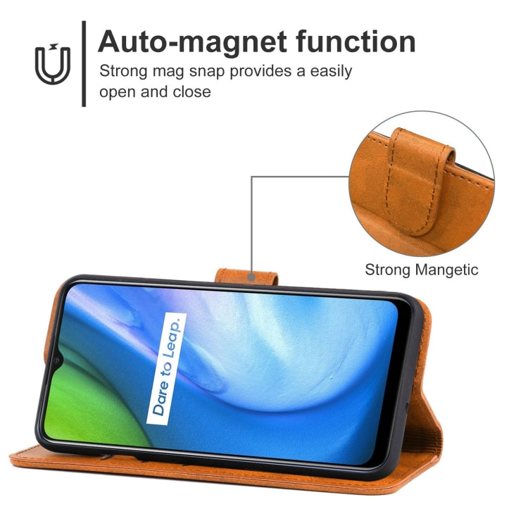 For OPPO Realme Q2i Leather Phone Case