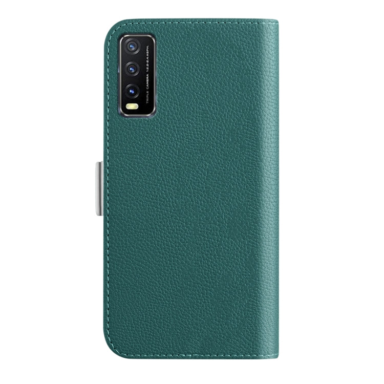 For vivo Y20 2021 Indian Candy Color Litchi Texture Leather Phone Case