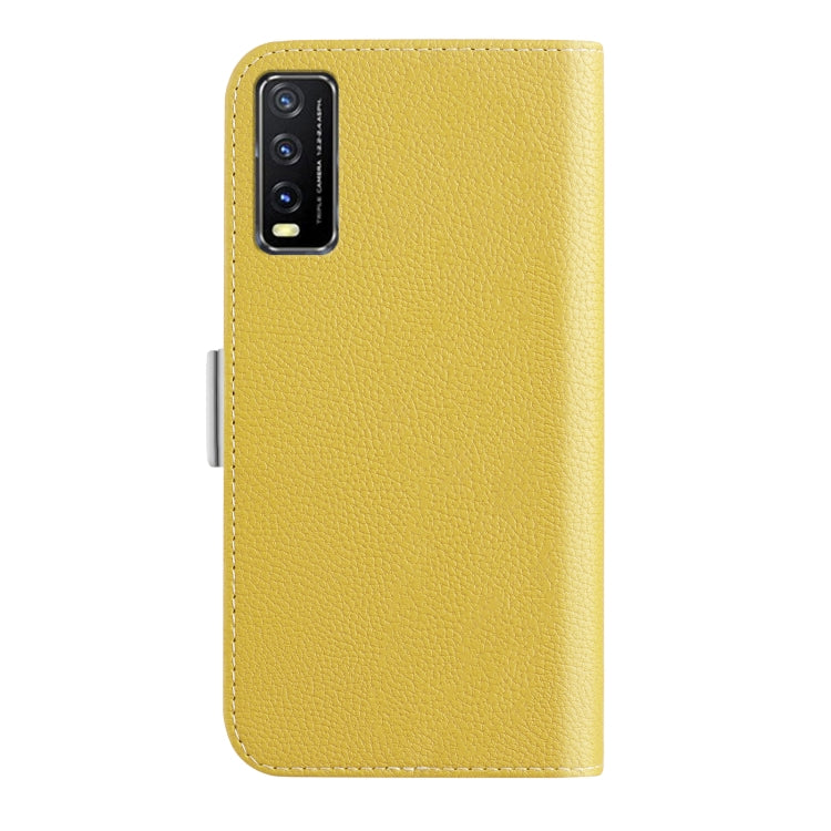 For vivo Y20 2021 Indian Candy Color Litchi Texture Leather Phone Case