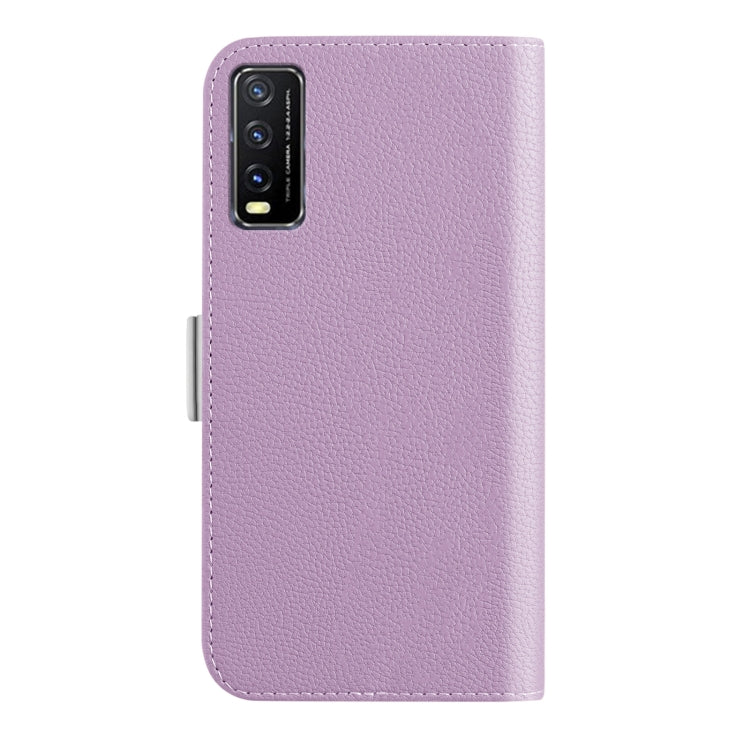 For vivo Y20 2021 Indian Candy Color Litchi Texture Leather Phone Case
