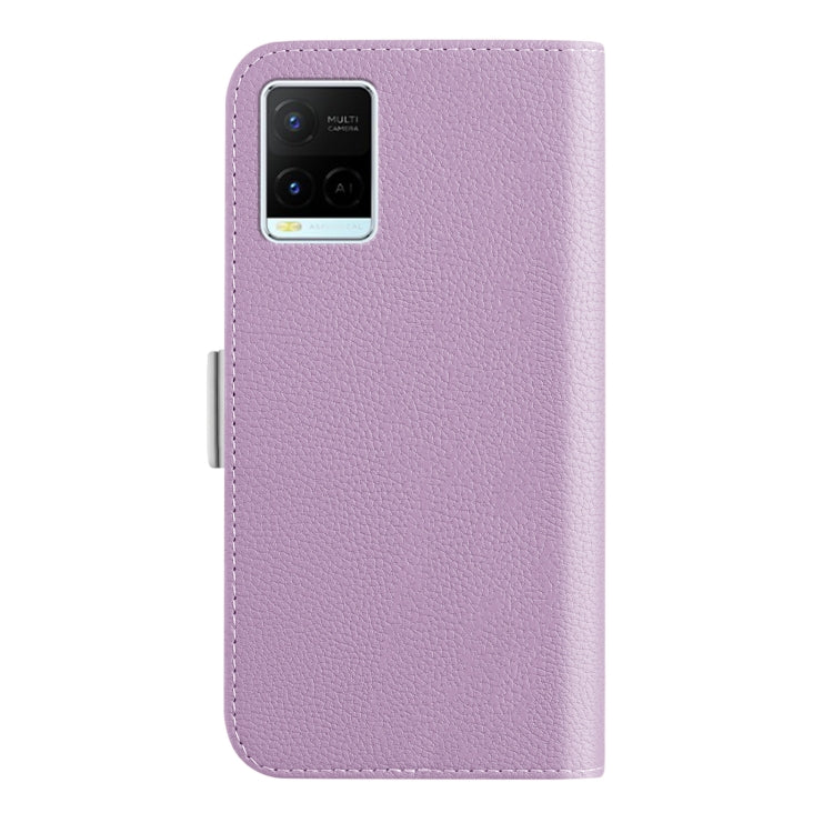 For vivo Y21 2021 Foreign Candy Color Litchi Texture Leather Phone Case