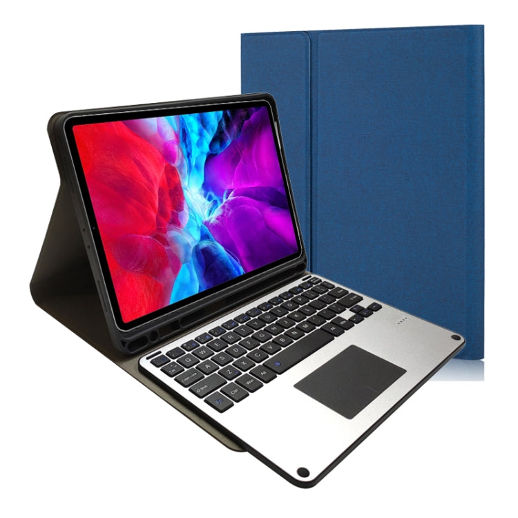 RK11L Aluminum Alloy Touch Bluetooth Keyboard Horizontal Flip Leather Tablet Case for iPad Pro 11 2020 / 2018 with Holder & Pen Slot