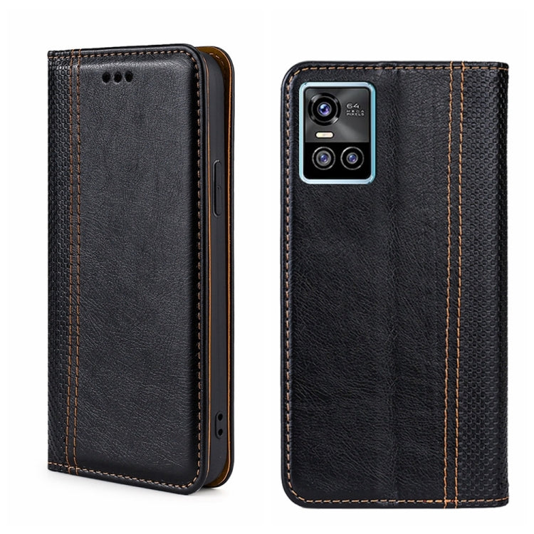 For vivo S10/S10 Pro Grid Texture Magnetic Flip Leather Phone Case