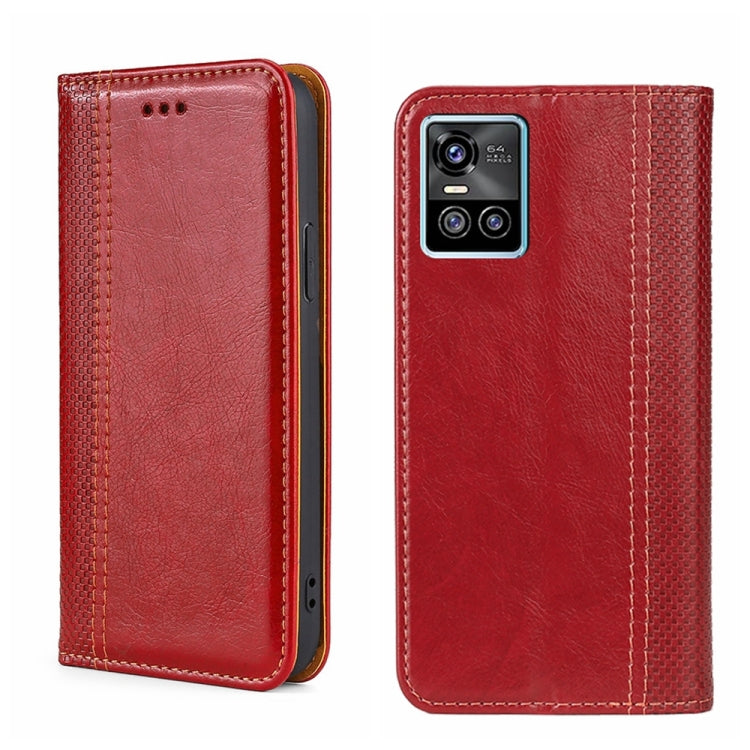 For vivo S10/S10 Pro Grid Texture Magnetic Flip Leather Phone Case