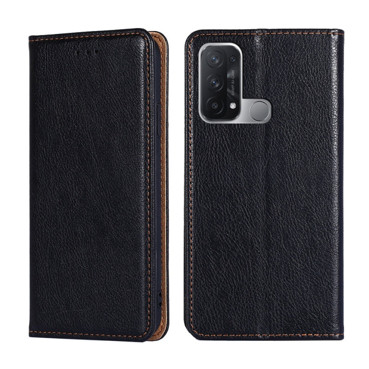 For OPPO Reno5 A Gloss Oil Solid Color Magnetic Leather Phone Case