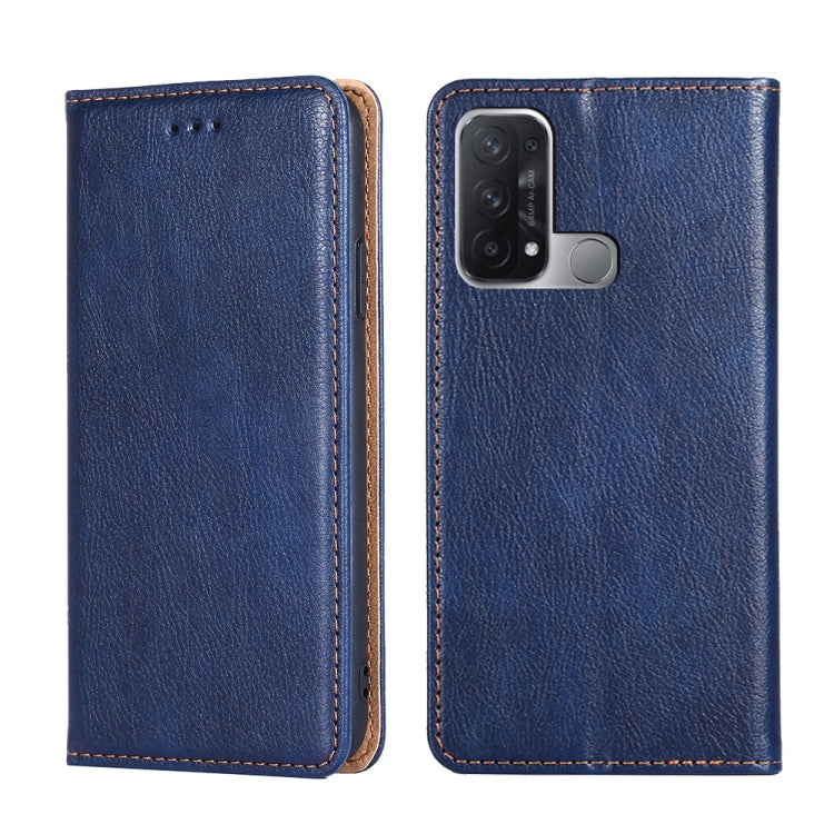 For OPPO Reno5 A Gloss Oil Solid Color Magnetic Leather Phone Case