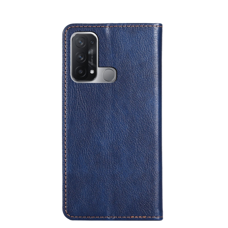 For OPPO Reno5 A Gloss Oil Solid Color Magnetic Leather Phone Case