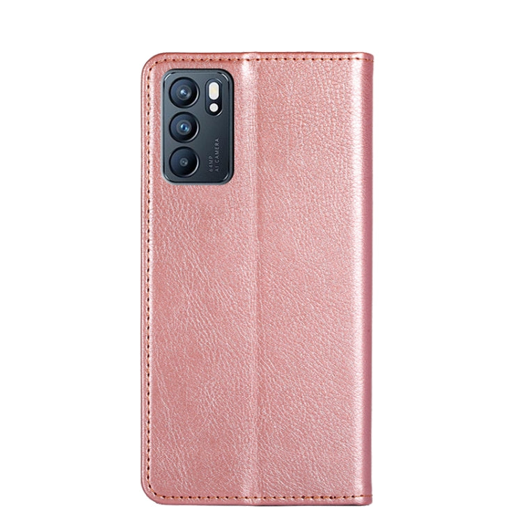 For OPPO Reno6 5G Gloss Oil Solid Color Magnetic Leather Phone Case