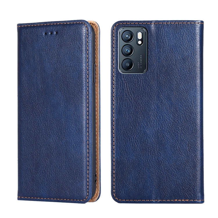 For OPPO Reno6 5G Gloss Oil Solid Color Magnetic Leather Phone Case