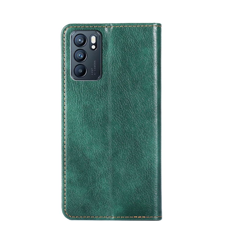 For OPPO Reno6 5G Gloss Oil Solid Color Magnetic Leather Phone Case