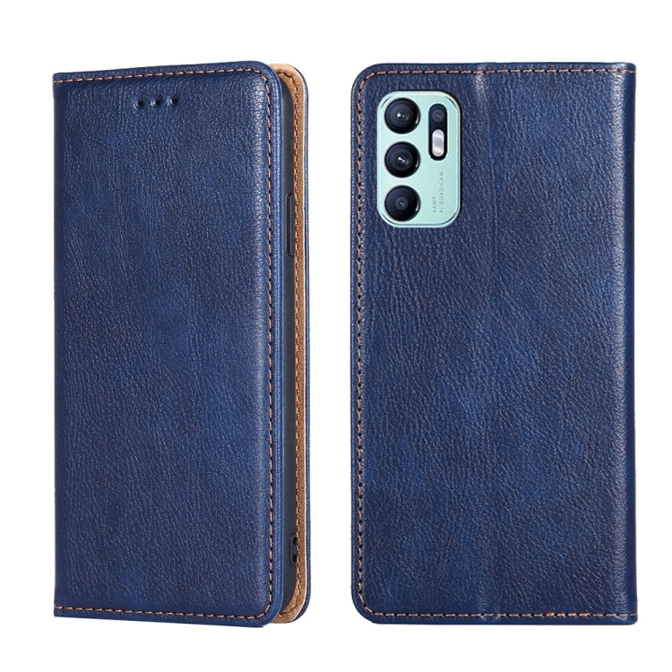 For OPPO Reno6 4G Gloss Oil Solid Color Magnetic Leather Phone Case